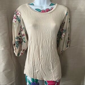 Willow Young Contemporary Blush Pink Embroidered Sleeve Blouse